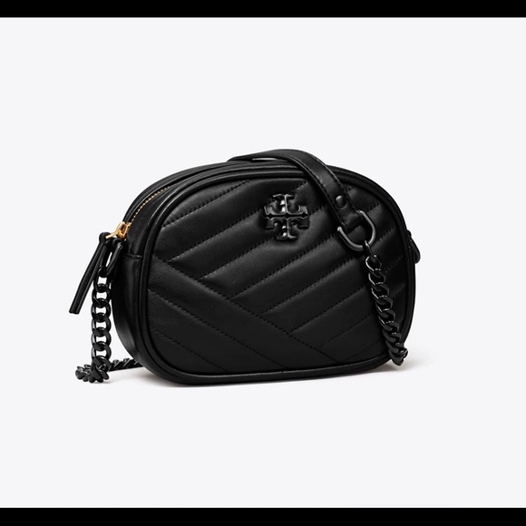 Small Kira Chevron Camera Bag All Black